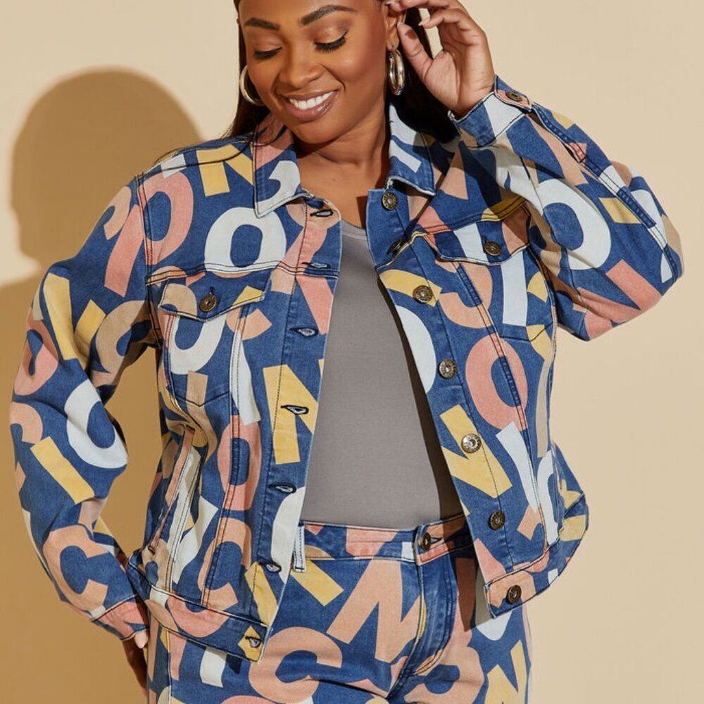 Iconic Print Denim Jacket